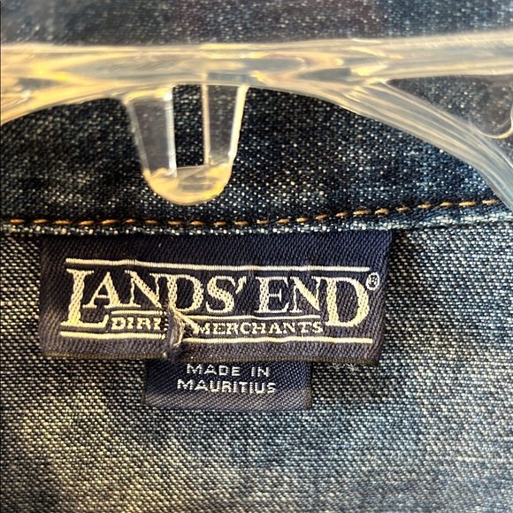 Lands' End Dark Blue Denim Jacket - Size L (14/16) - Picture 2 of 8